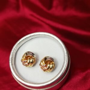Aretes Tipo Nudo Gold, Silver and Pink🏐🪢